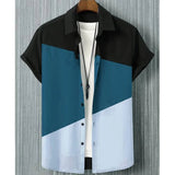 Fashion Trendy Men's Shirt Digital Printing Casual Breathable Stand Collar Short Sleeve - Clossly