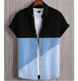 Fashion Trendy Men's Shirt Digital Printing Casual Breathable Stand Collar Short Sleeve - Clossly