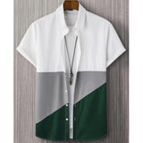 Fashion Trendy Men's Shirt Digital Printing Casual Breathable Stand Collar Short Sleeve - Clossly