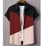 Fashion Trendy Men's Shirt Digital Printing Casual Breathable Stand Collar Short Sleeve - Clossly