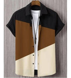 Fashion Trendy Men's Shirt Digital Printing Casual Breathable Stand Collar Short Sleeve - Clossly