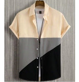 Fashion Trendy Men's Shirt Digital Printing Casual Breathable Stand Collar Short Sleeve - Clossly