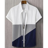 Fashion Trendy Men's Shirt Digital Printing Casual Breathable Stand Collar Short Sleeve - Clossly