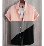 Fashion Trendy Men's Shirt Digital Printing Casual Breathable Stand Collar Short Sleeve - Clossly